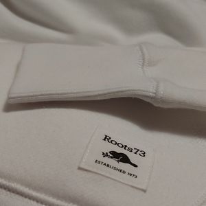 NWT Roots Small White Hooded Sweatshirt